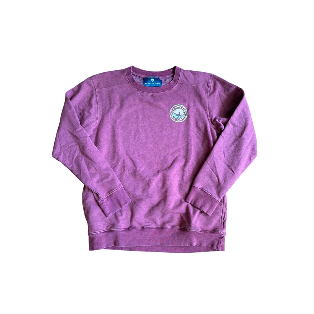 Southern Shirt Company Logo Cotton Boll Crewneck Sweatshirt Mauve Pink Medium